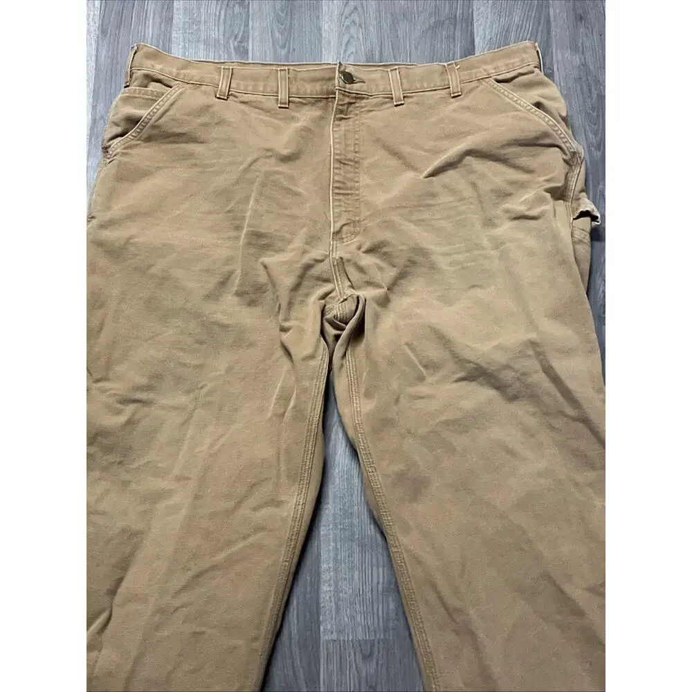 Carhartt Pants Mens 42x32* Tan Canvas Carpenter Loose Hammer Loop Workwear